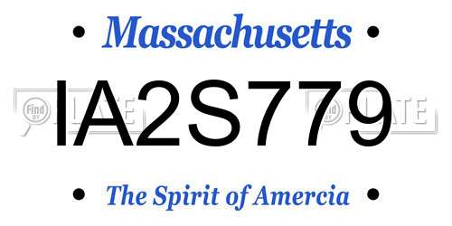 IA2S779 Massachusetts License Plate