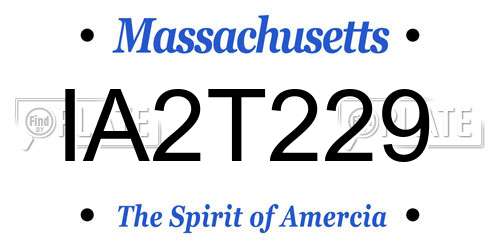 IA2T229 Massachusetts License Plate