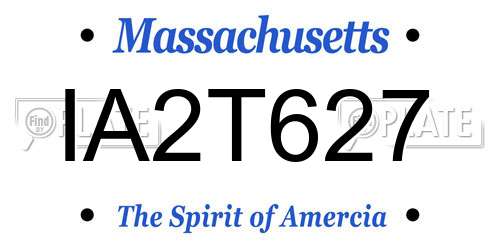 IA2T627 Massachusetts License Plate