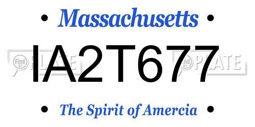 IA2T677 Massachusetts License Plate
