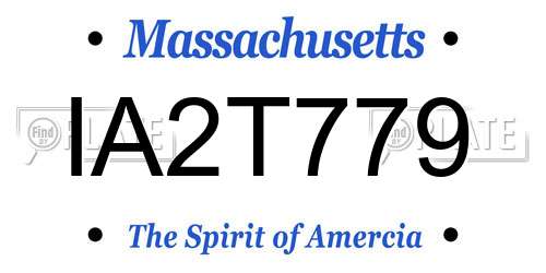 IA2T779 Massachusetts License Plate
