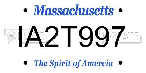 IA2T997 Massachusetts License Plate