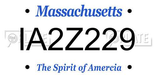 IA2Z229 Massachusetts License Plate