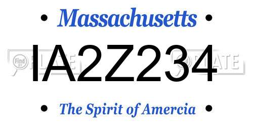 IA2Z234 Massachusetts License Plate