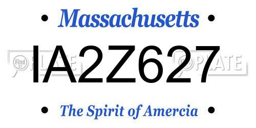 IA2Z627 Massachusetts License Plate