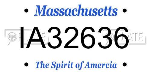 IA32636 Massachusetts License Plate