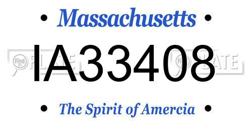 IA33408 Massachusetts License Plate
