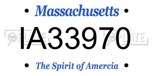 IA33970 Massachusetts License Plate