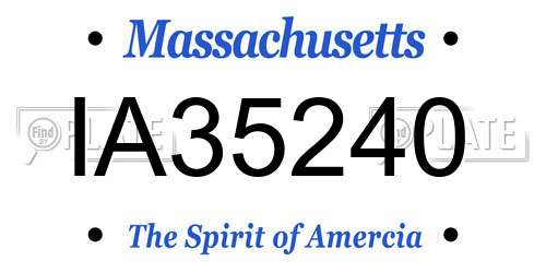 IA35240 Massachusetts License Plate