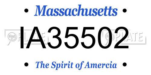IA35502 Massachusetts License Plate