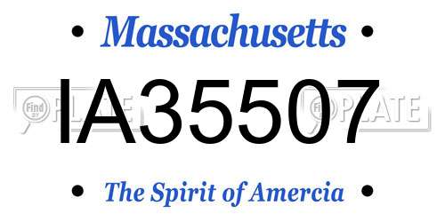 IA35507 Massachusetts License Plate