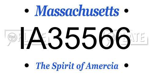 IA35566 Massachusetts License Plate