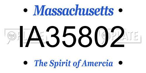 IA35802 Massachusetts License Plate