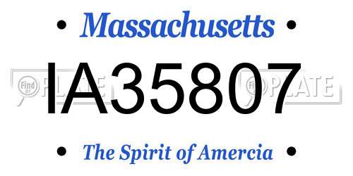 IA35807 Massachusetts License Plate