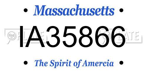 IA35866 Massachusetts License Plate