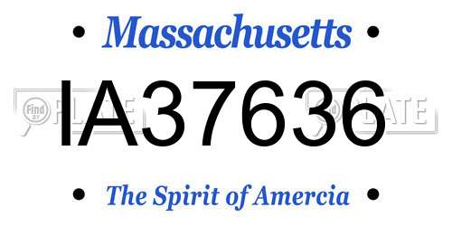 IA37636 Massachusetts License Plate