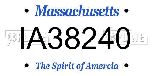 IA38240 Massachusetts License Plate