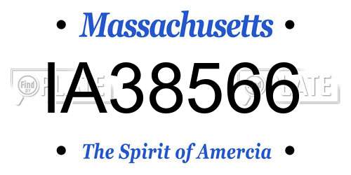 IA38566 Massachusetts License Plate