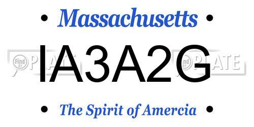 IA3A2G Massachusetts License Plate