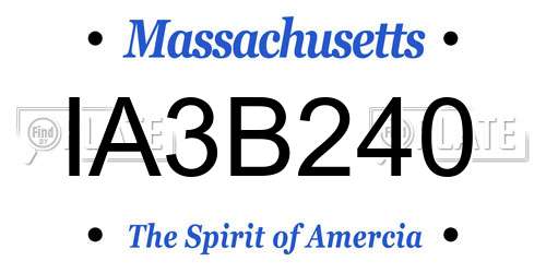 IA3B240 Massachusetts License Plate