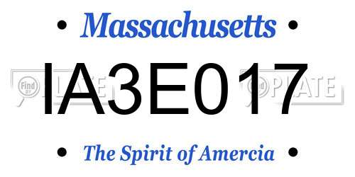 IA3E017 Massachusetts License Plate