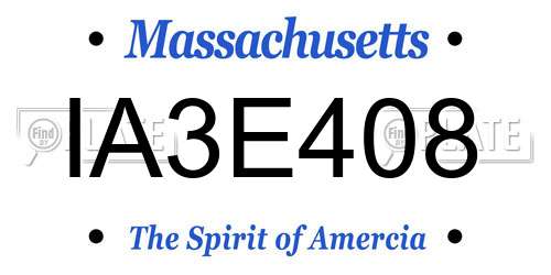 IA3E408 Massachusetts License Plate