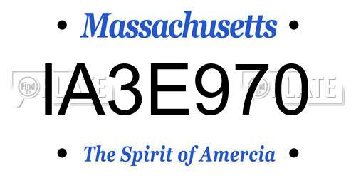 IA3E970 Massachusetts License Plate