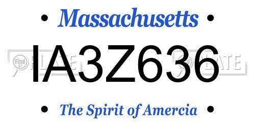 IA3Z636 Massachusetts License Plate