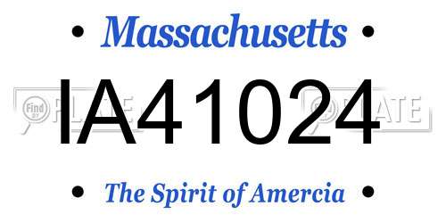 IA41024 Massachusetts License Plate