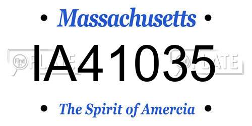 IA41035 Massachusetts License Plate
