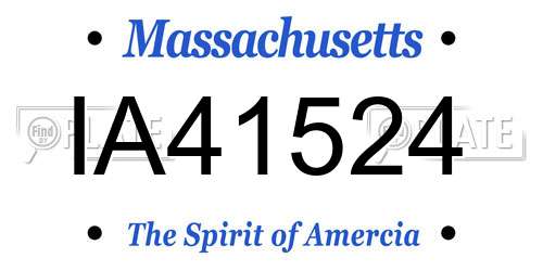 IA41524 Massachusetts License Plate