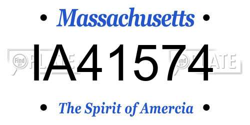 IA41574 Massachusetts License Plate