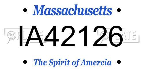 IA42126 Massachusetts License Plate