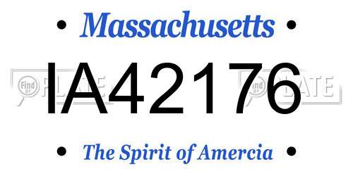 IA42176 Massachusetts License Plate