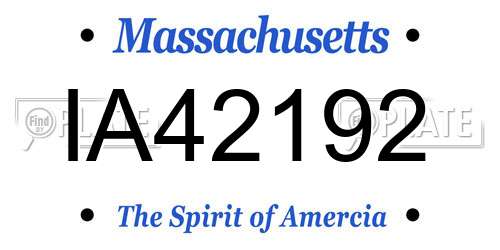 IA42192 Massachusetts License Plate