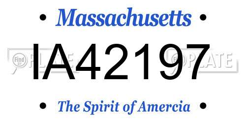 IA42197 Massachusetts License Plate