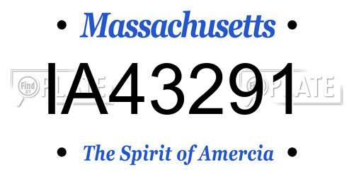 IA43291 Massachusetts License Plate