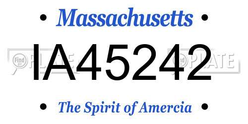 IA45242 Massachusetts License Plate