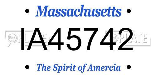 IA45742 Massachusetts License Plate