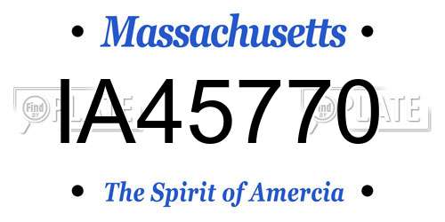 IA45770 Massachusetts License Plate