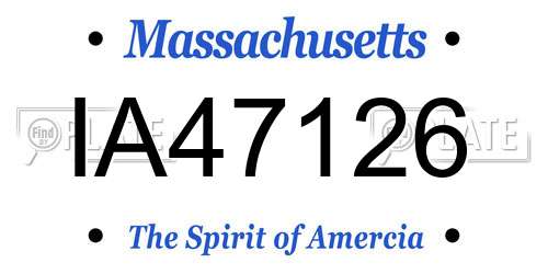 IA47126 Massachusetts License Plate