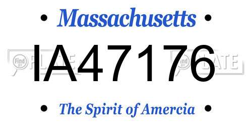 IA47176 Massachusetts License Plate