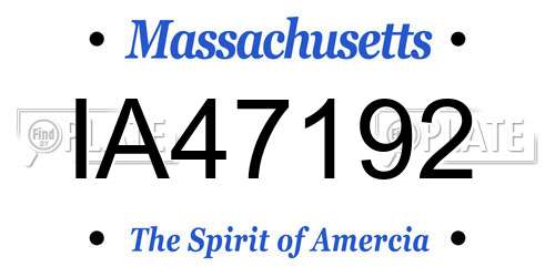 IA47192 Massachusetts License Plate
