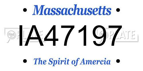 IA47197 Massachusetts License Plate