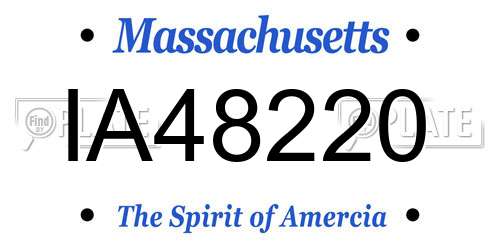 IA48220 Massachusetts License Plate