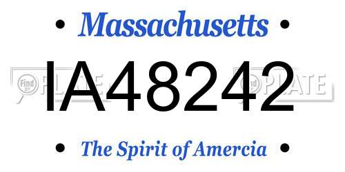 IA48242 Massachusetts License Plate