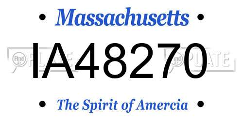 IA48270 Massachusetts License Plate