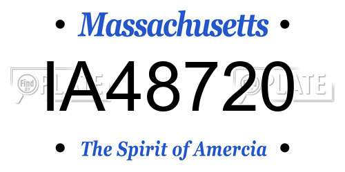 IA48720 Massachusetts License Plate