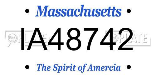 IA48742 Massachusetts License Plate