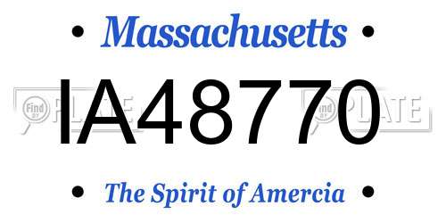 IA48770 Massachusetts License Plate